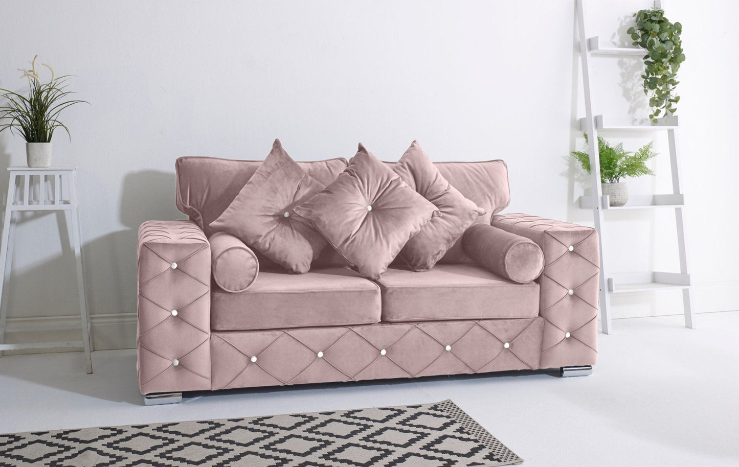 Milton 3+2 Fullback + Diamonds + Bolster / Buttoned Cushions - Sofa Scape UK