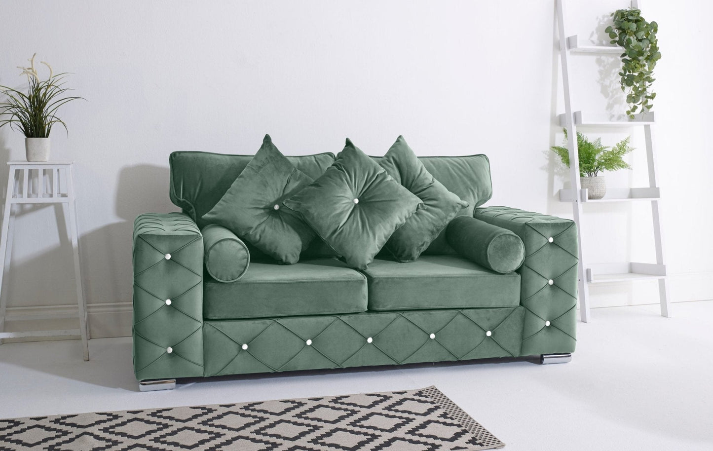 Milton 3+2 Fullback + Diamonds + Bolster / Buttoned Cushions - Sofa Scape UK