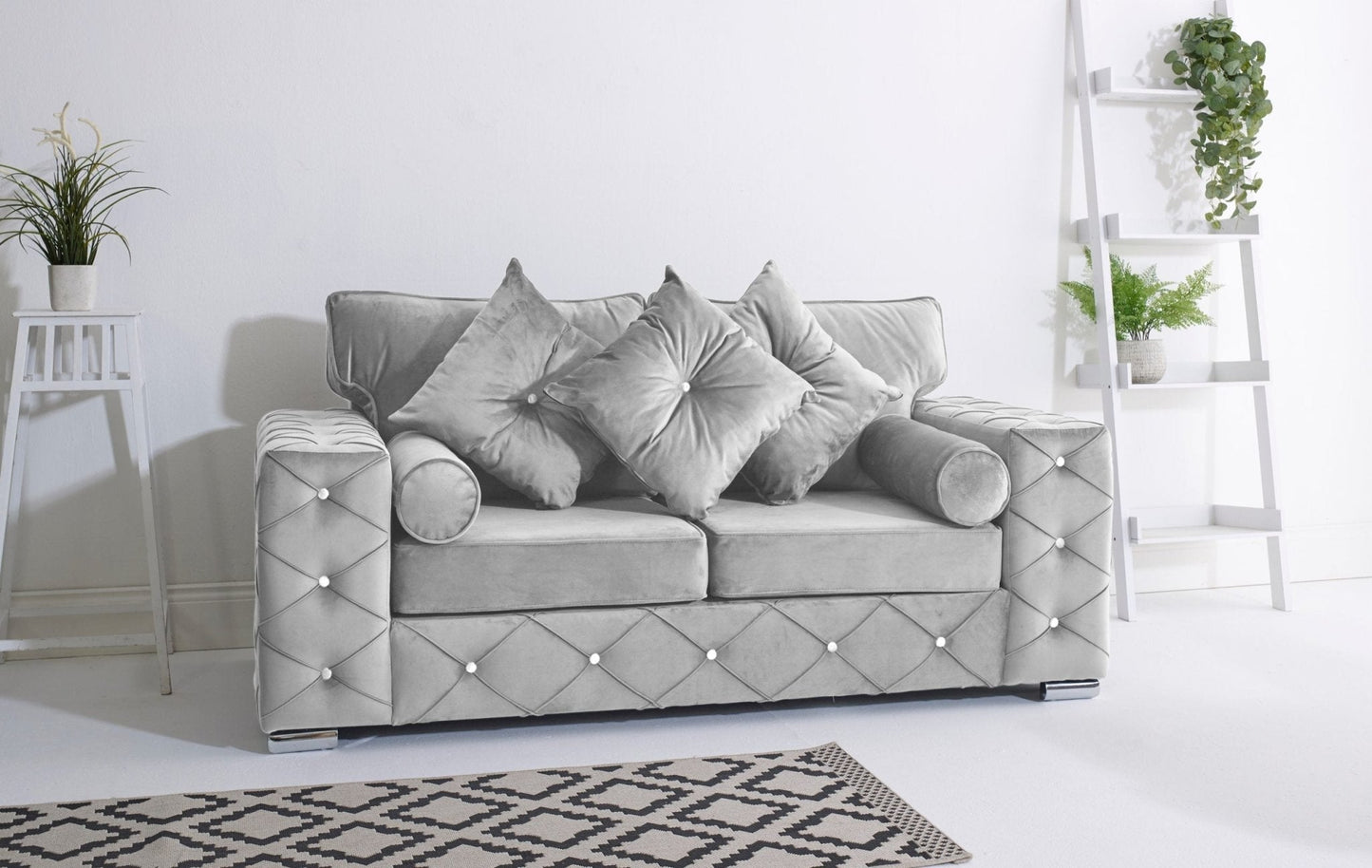 Milton 3+2 Fullback + Diamonds + Bolster / Buttoned Cushions - Sofa Scape UK