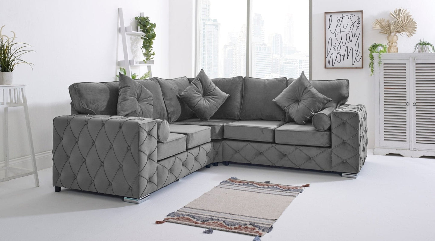 Milton Corner Fullback - 2c2 + Bolster / Buttoned Cushions - Sofa Scape UK