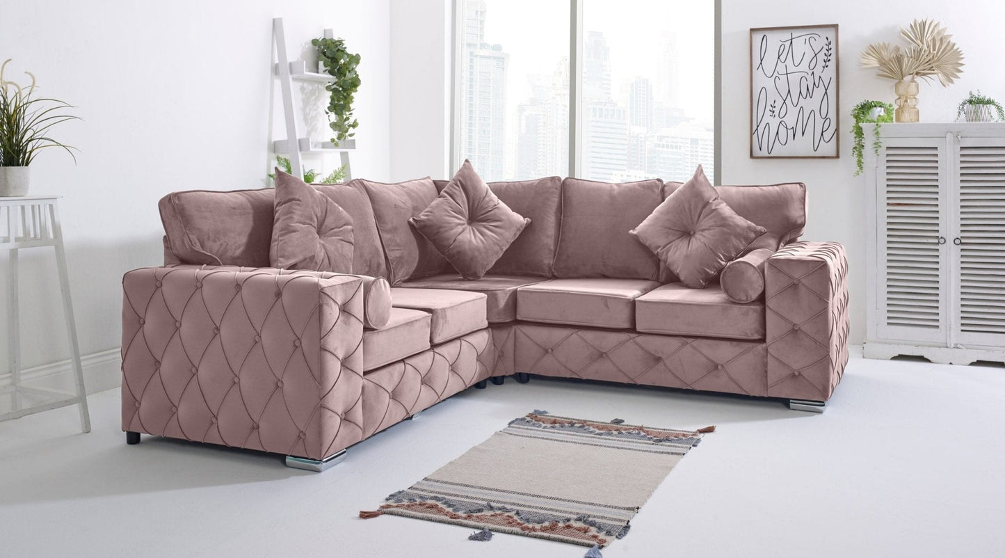 Milton Corner Fullback - 2c2 + Bolster / Buttoned Cushions - Sofa Scape UK