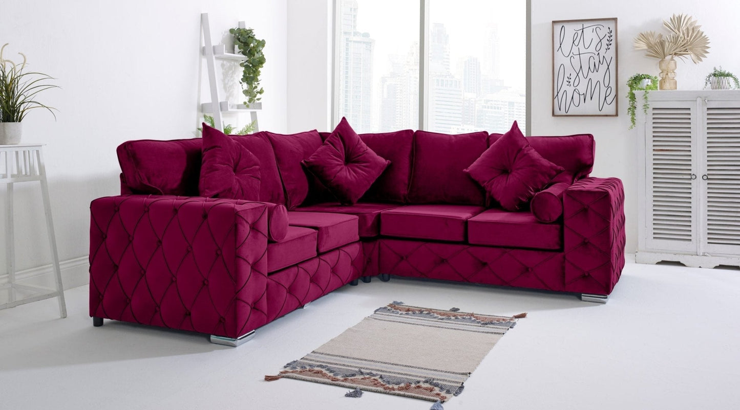 Milton Corner Fullback - 2c2 + Bolster / Buttoned Cushions - Sofa Scape UK
