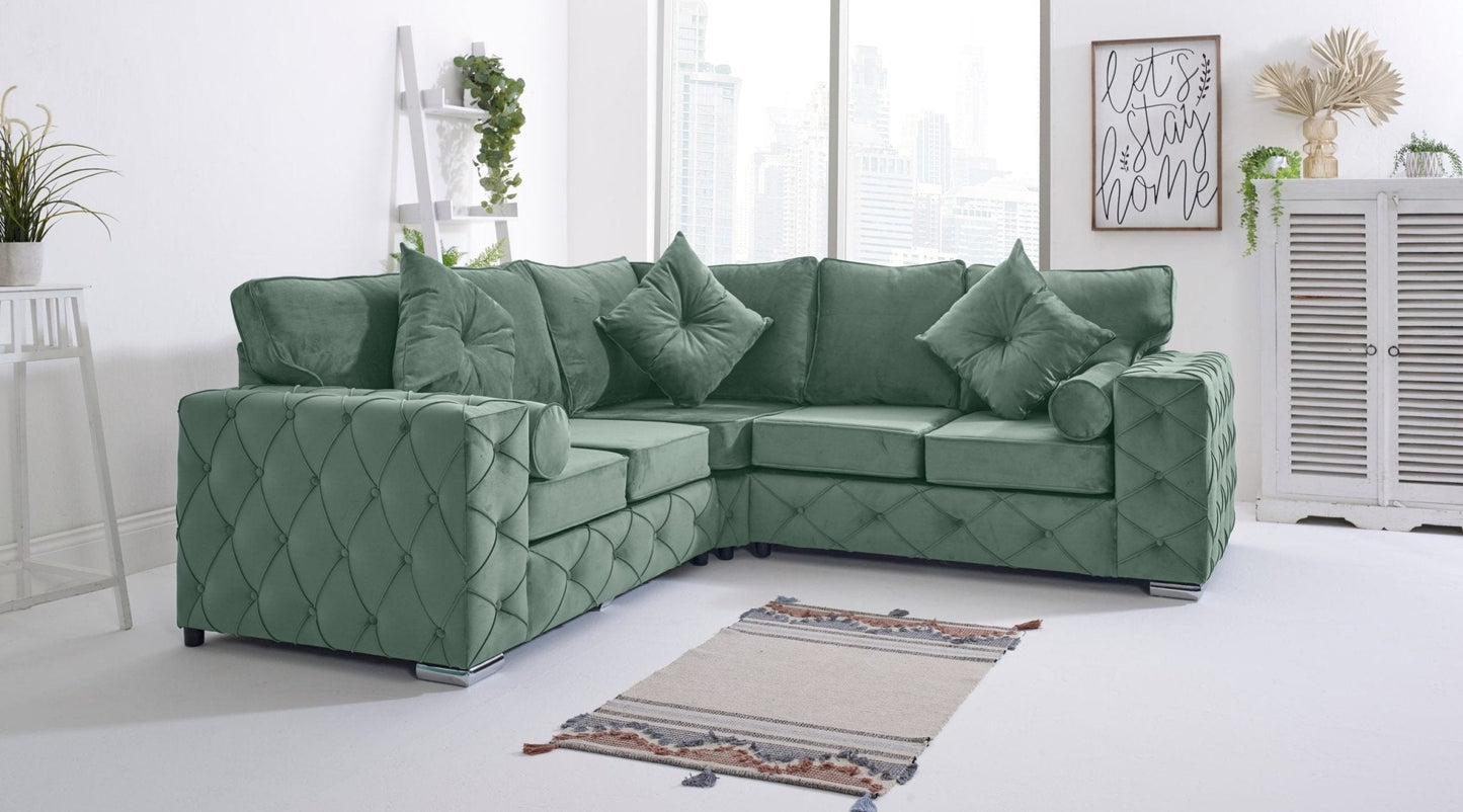 Milton Corner Fullback - 2c2 + Bolster / Buttoned Cushions - Sofa Scape UK