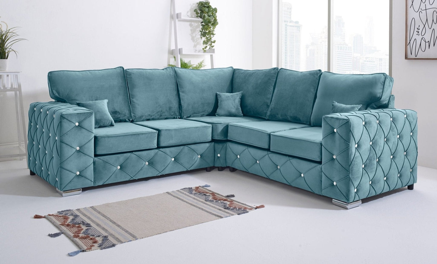 Milton Corner Fullback - 2c2 + Diamonds - Sofa Scape UK