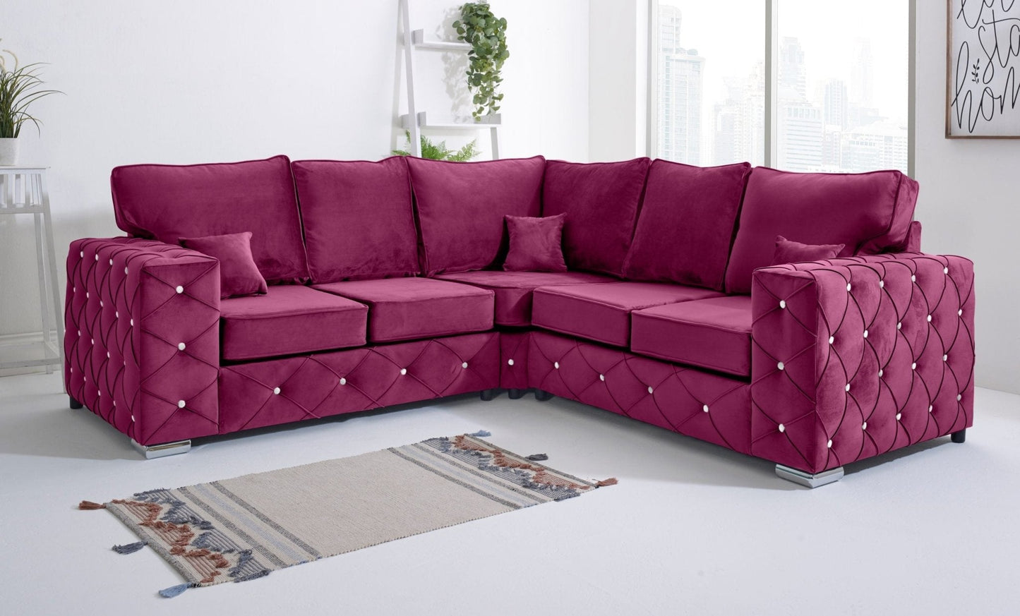 Milton Corner Fullback - 2c2 + Diamonds - Sofa Scape UK
