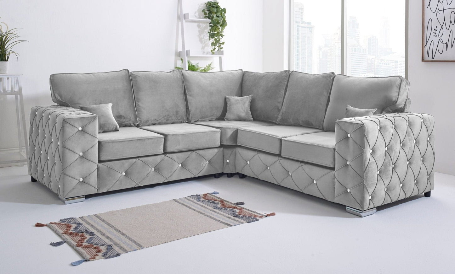 Milton Corner Fullback - 2c2 + Diamonds - Sofa Scape UK