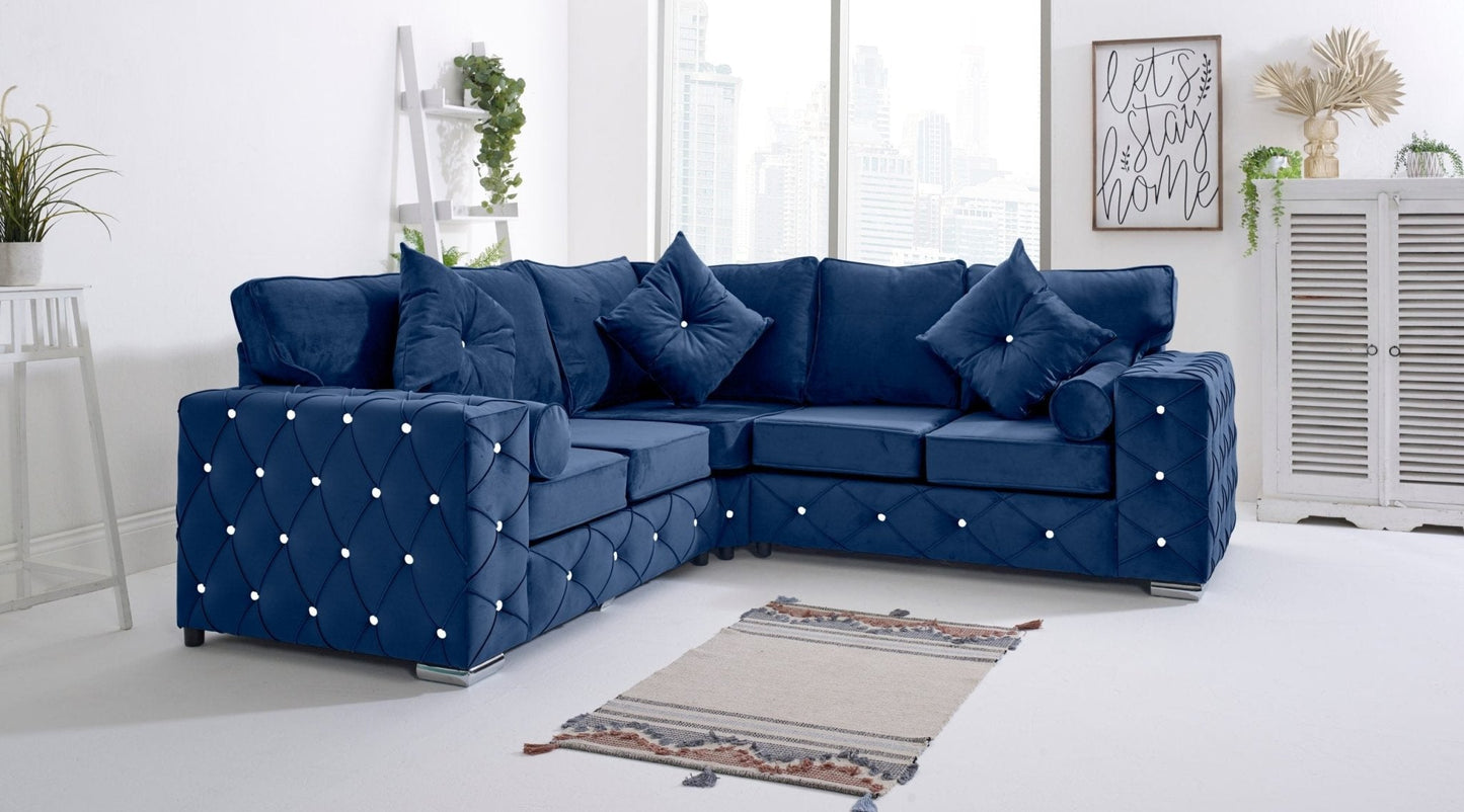 Milton Corner Fullback - 2c2 + Diamonds+ Bolster / Buttoned Cushions - Sofa Scape UK