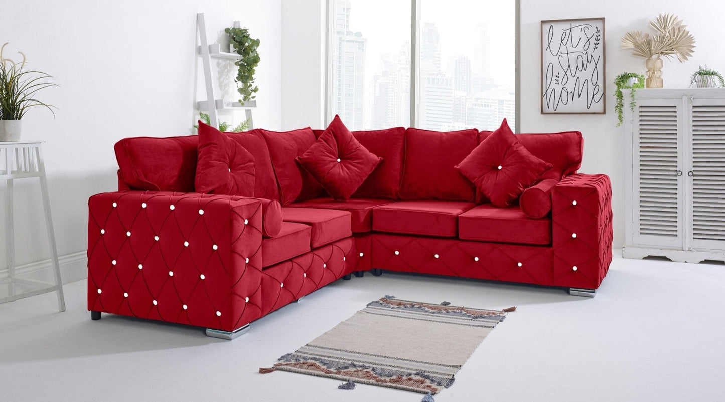 Milton Corner Fullback - 2c2 + Diamonds+ Bolster / Buttoned Cushions - Sofa Scape UK