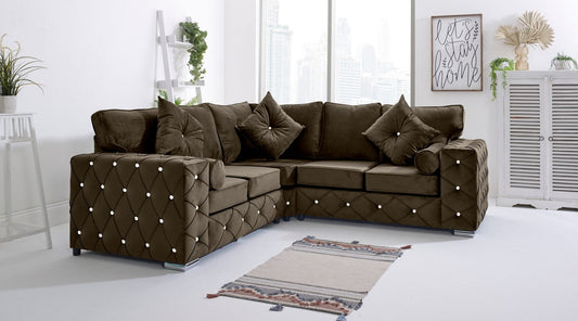 Milton Corner Fullback - 2c2 + Diamonds+ Bolster / Buttoned Cushions - Sofa Scape UK
