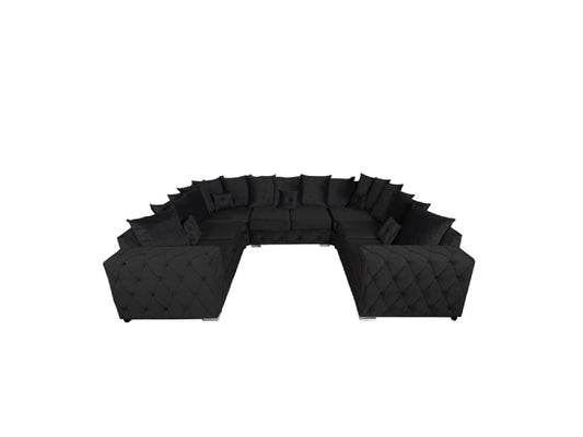 Milton U Shape 7 Seater - Plush Velvet - Sofa Scape UK