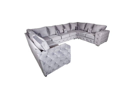 Milton U Shape 9 Seater - Plush Velvet - Sofa Scape UK