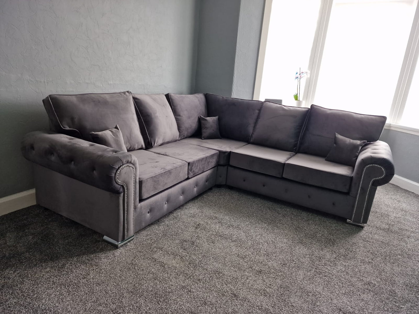 Olympia Corner - Grey - Fullback - Sofa Scape UK