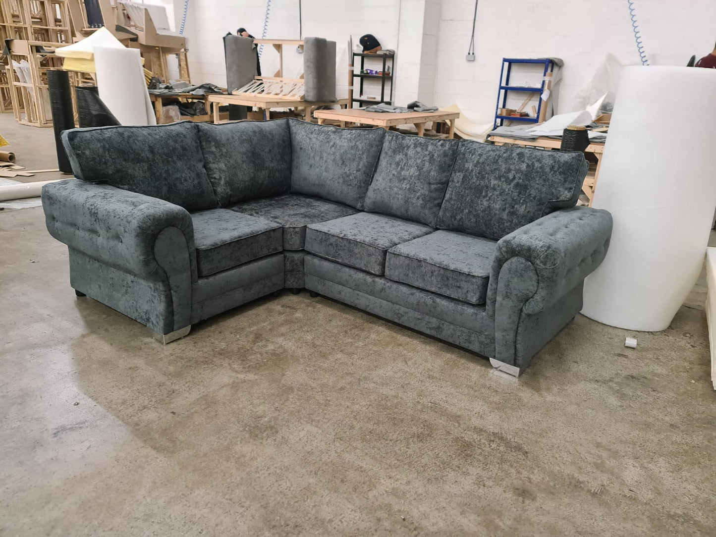 Verona 4 Seater Corner - Coal Chenille Fullback - Sofa Scape UK