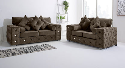 Milton 3+2 Fullback + Diamonds + Bolster / Buttoned Cushions - Sofa Scape UK