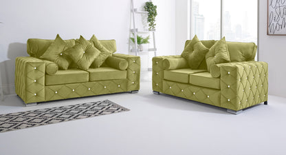 Milton 3+2 Fullback + Diamonds + Bolster / Buttoned Cushions - Sofa Scape UK