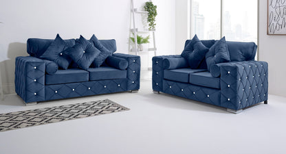 Milton 3+2 Fullback + Diamonds + Bolster / Buttoned Cushions - Sofa Scape UK