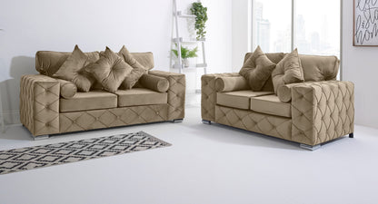 Milton 3+2 Fullback + Bolster / Buttoned Cushions - Sofa Scape UK