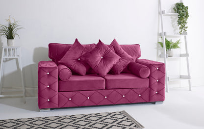 Milton 3+2 Fullback + Diamonds + Bolster / Buttoned Cushions - Sofa Scape UK