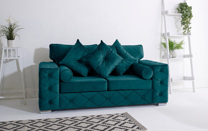 Milton 3+2 Fullback + Bolster / Buttoned Cushions - Sofa Scape UK
