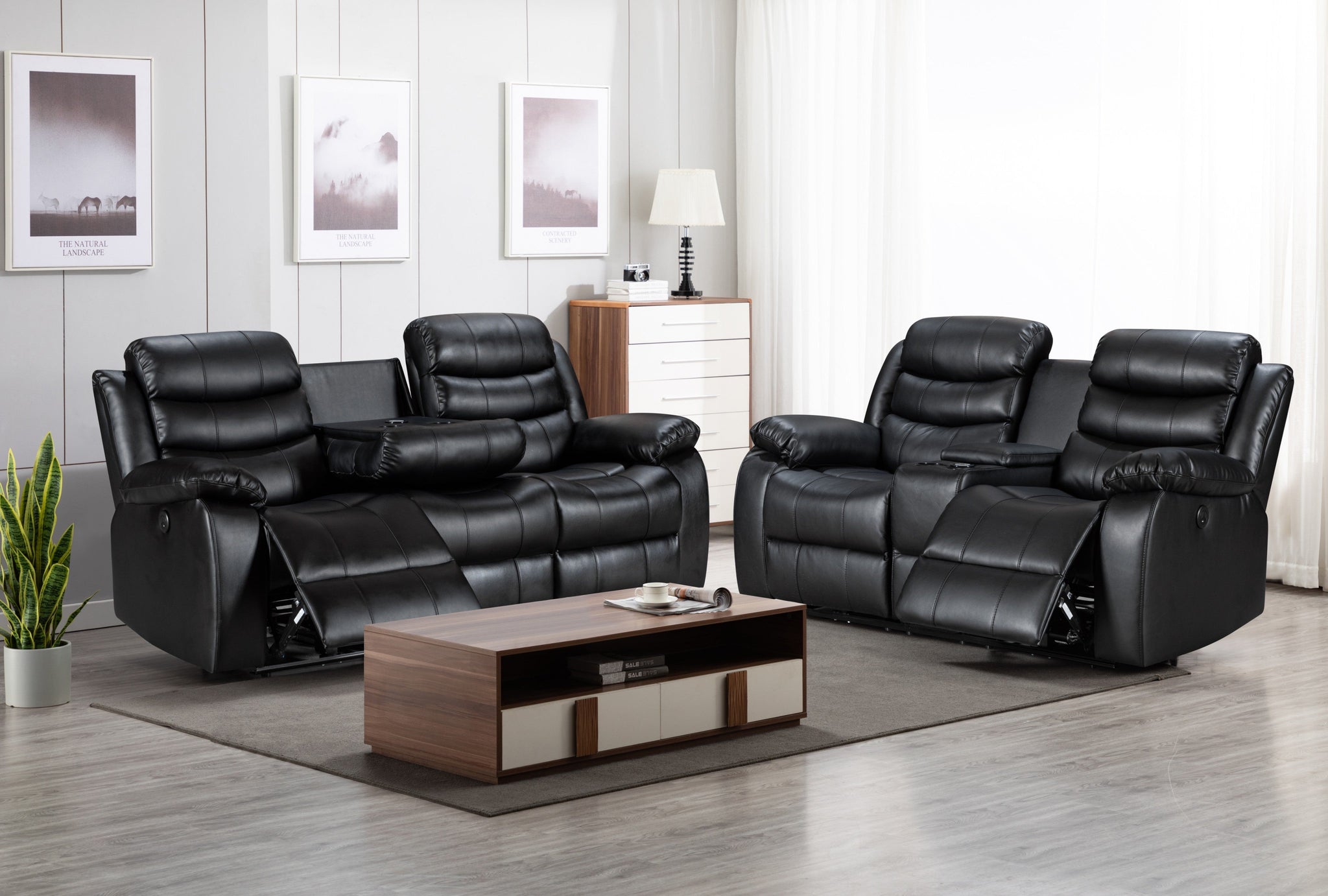 3+2 Aurelia Leather Electric  Recliner - Sofa Scape UK