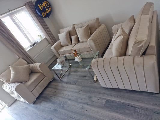 3+2 + 1 Lilly - Cream Fullback - Sofa Scape UK