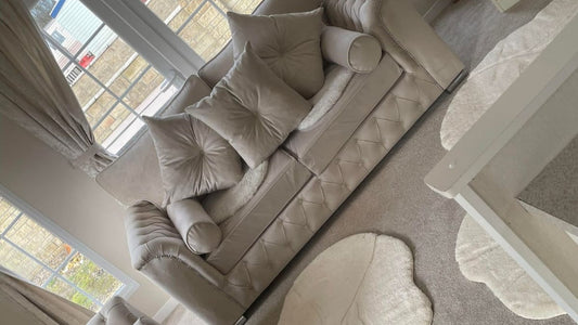 3+2 Cream Malibu Fullback + 2 Bolster Cushions - Sofa Scape UK