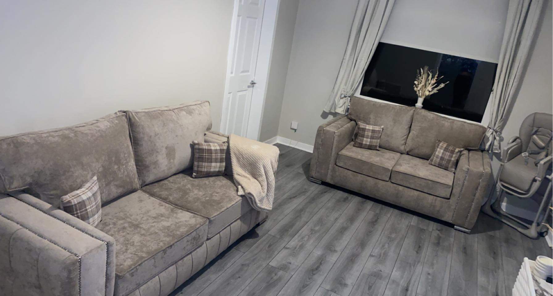 3+2 Layla - Mink Chenille Fulback - Sofa Scape UK