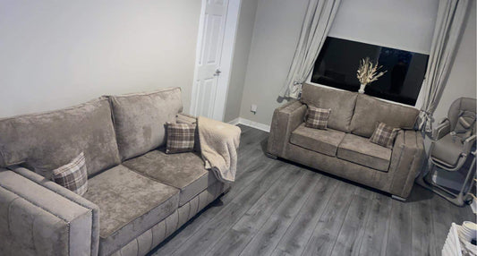 3+2 Layla - Mink Chenille Fulback - Sofa Scape UK