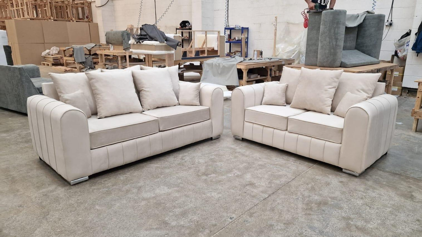 3+2 Lilly- Cream Scatterback - Sofa Scape UK