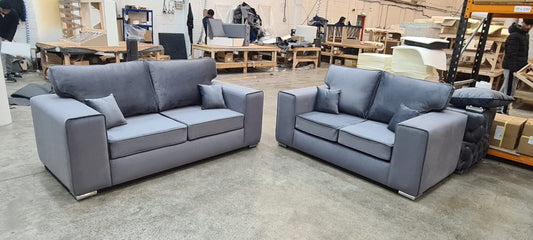 3+2 Madrid - Grey Fullback - Sofa Scape UK