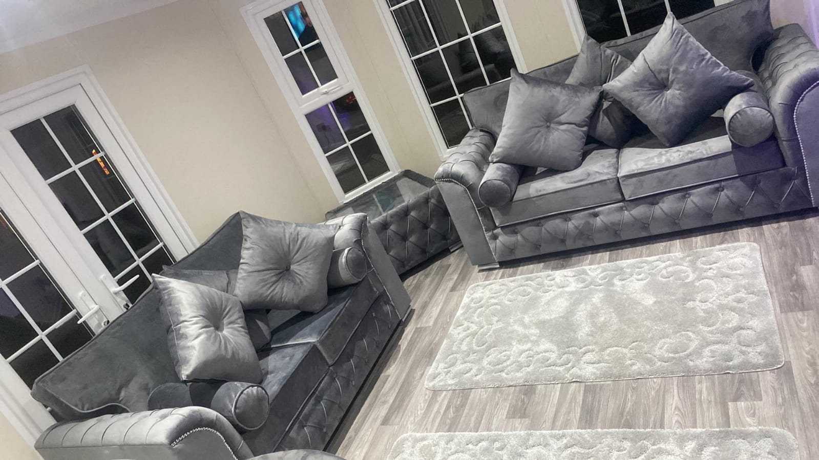 3+2 Malibu - Grey - Fullback + 2 Bolster Cushions - Sofa Scape UK