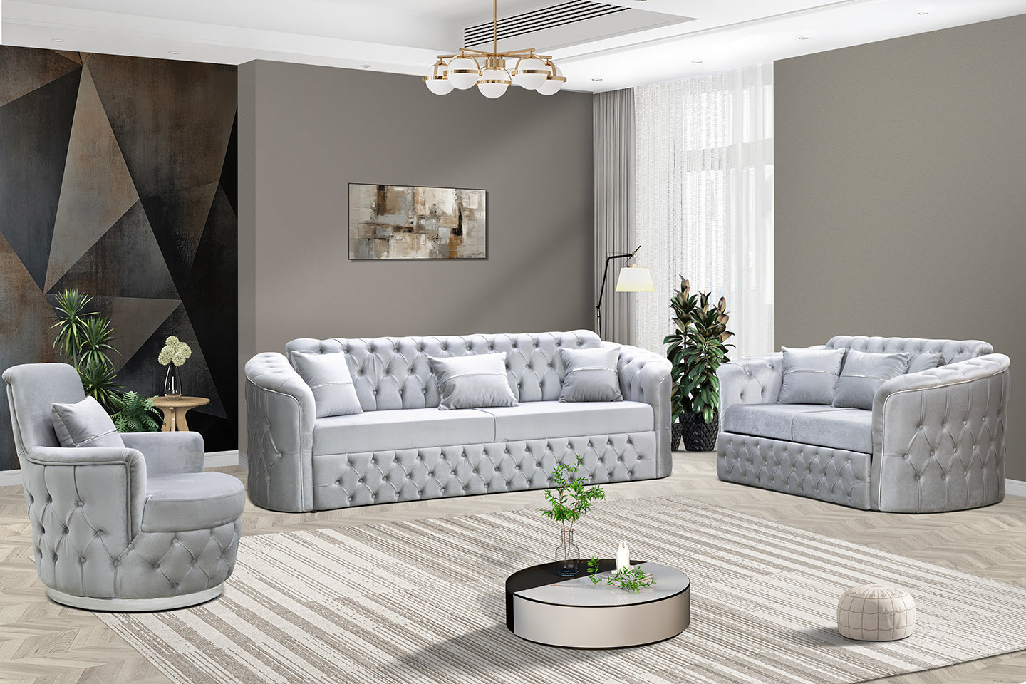 Haven Luxury Velvet Sofa Set – 3 Seater & 2 Seater - Sofa Scape UK