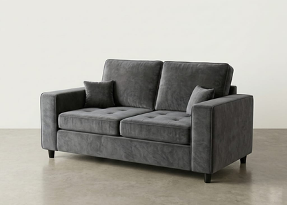 Axel Luxury Velvet 2 Seater Sofa Set-Gry