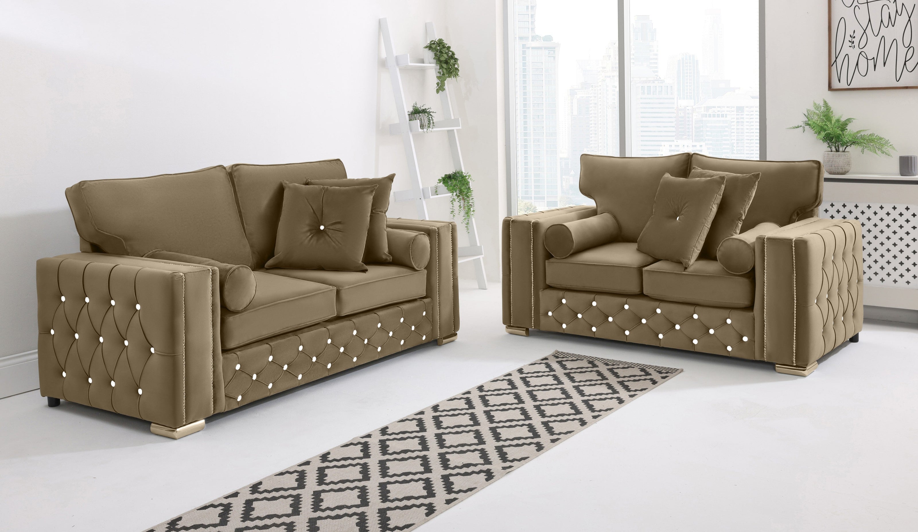 Ventura 3+2 Fullback + Extra Cushions + Diamonds - Sofa Scape UK