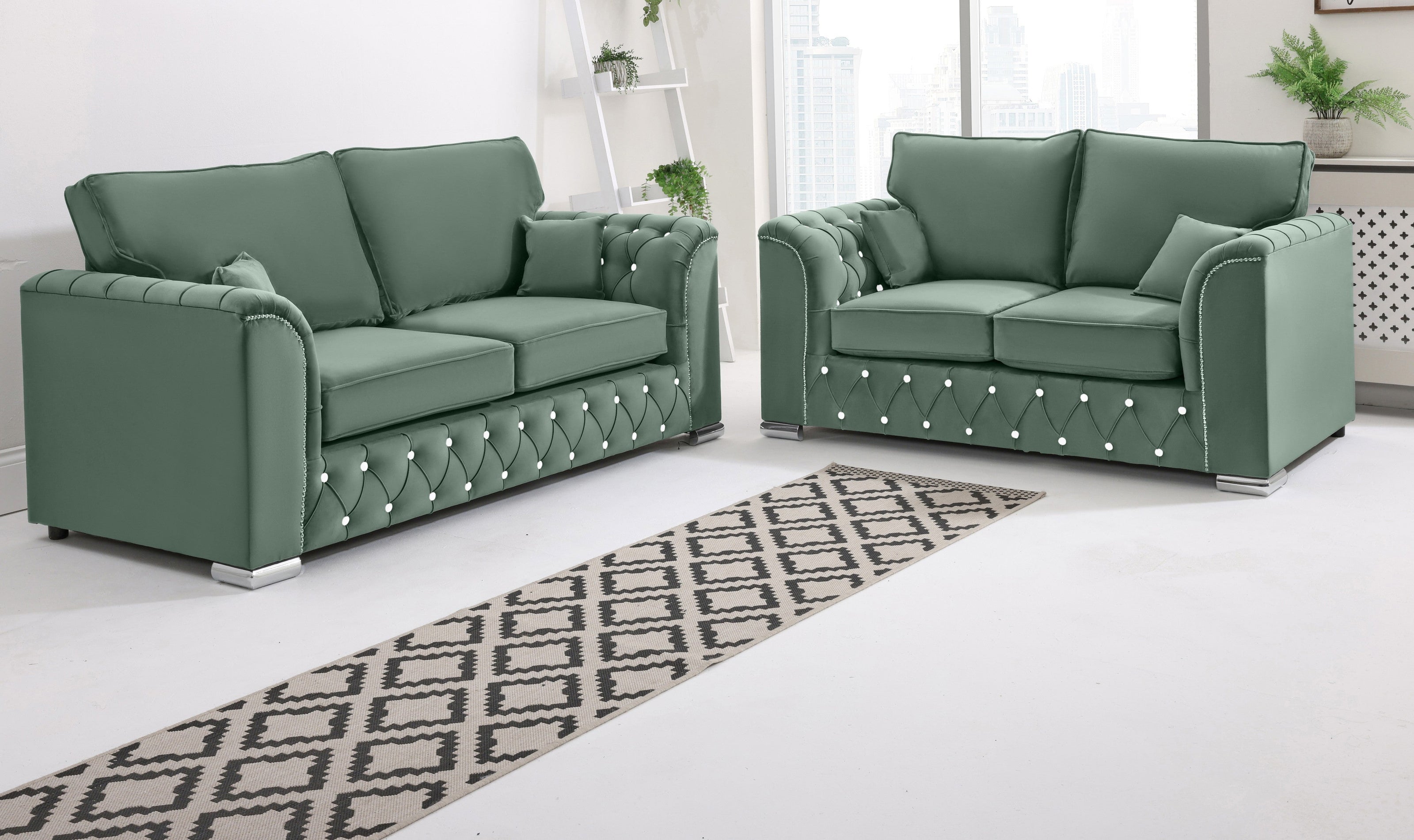 Santoro 3+2 Fullback + Diamonds - Sofa Scape UK