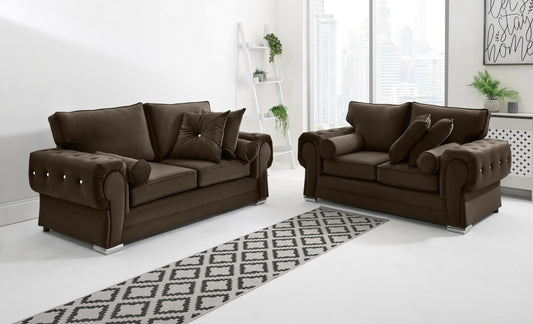 Lucera Plush 3+2 Fullback + Extra Cushions + Diamonds