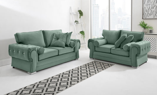 Lucera Plush 3+2 Fullback + Extra Cushions + Diamonds
