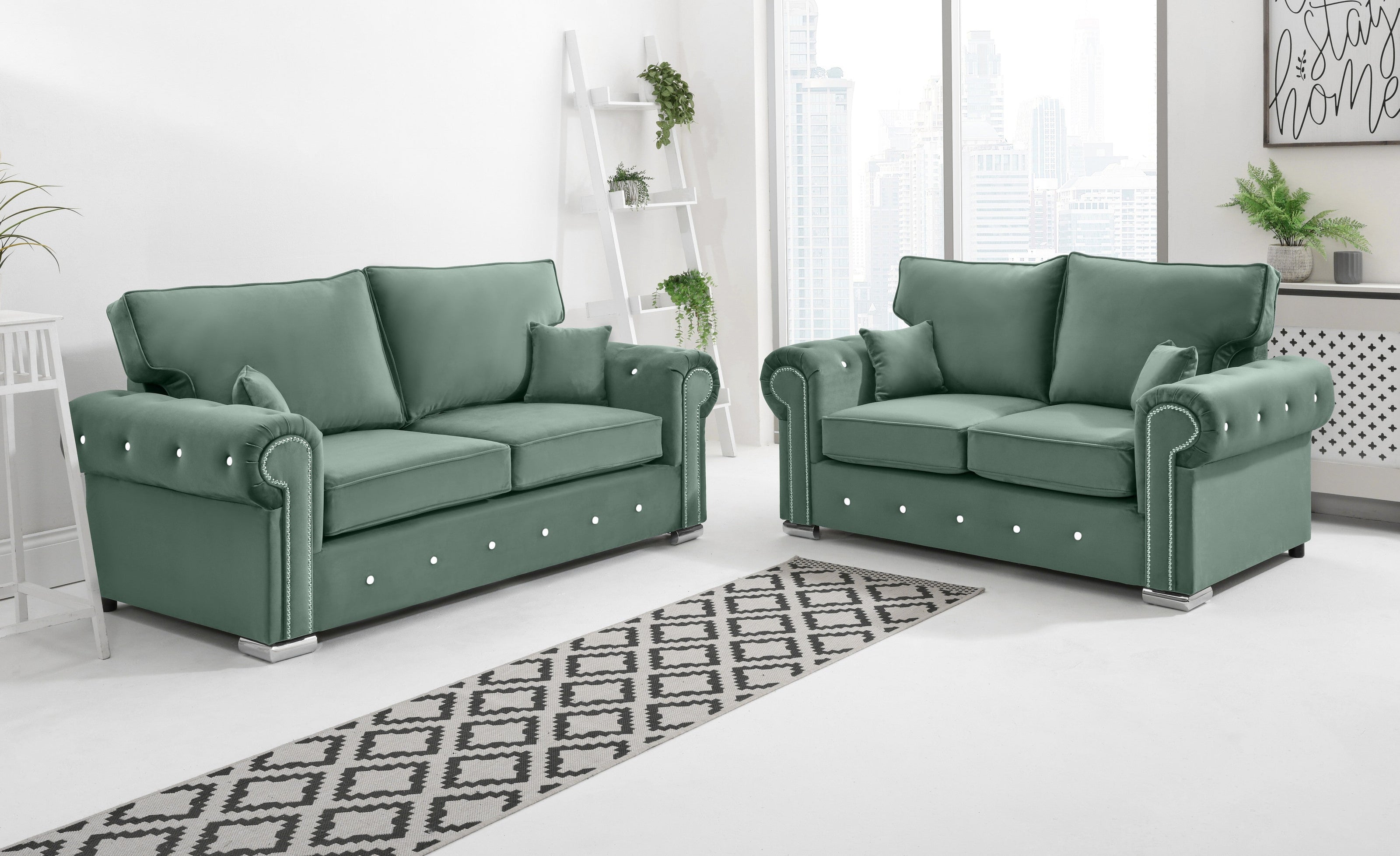 Novara  3+2 Fullback + Diamonds - Sofa Scape UK