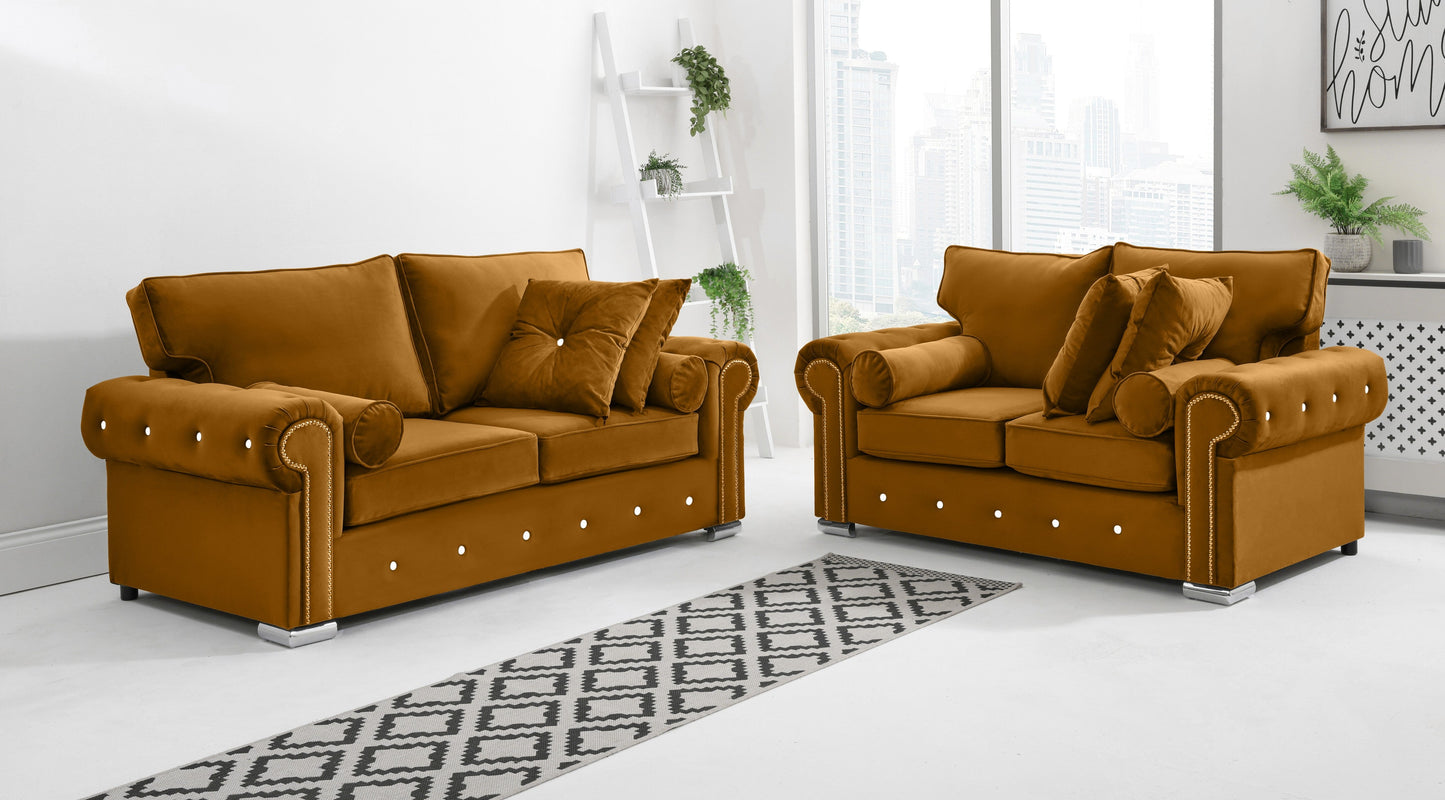 Novara 3+2 Fullback + Extra Cushions + Diamonds
