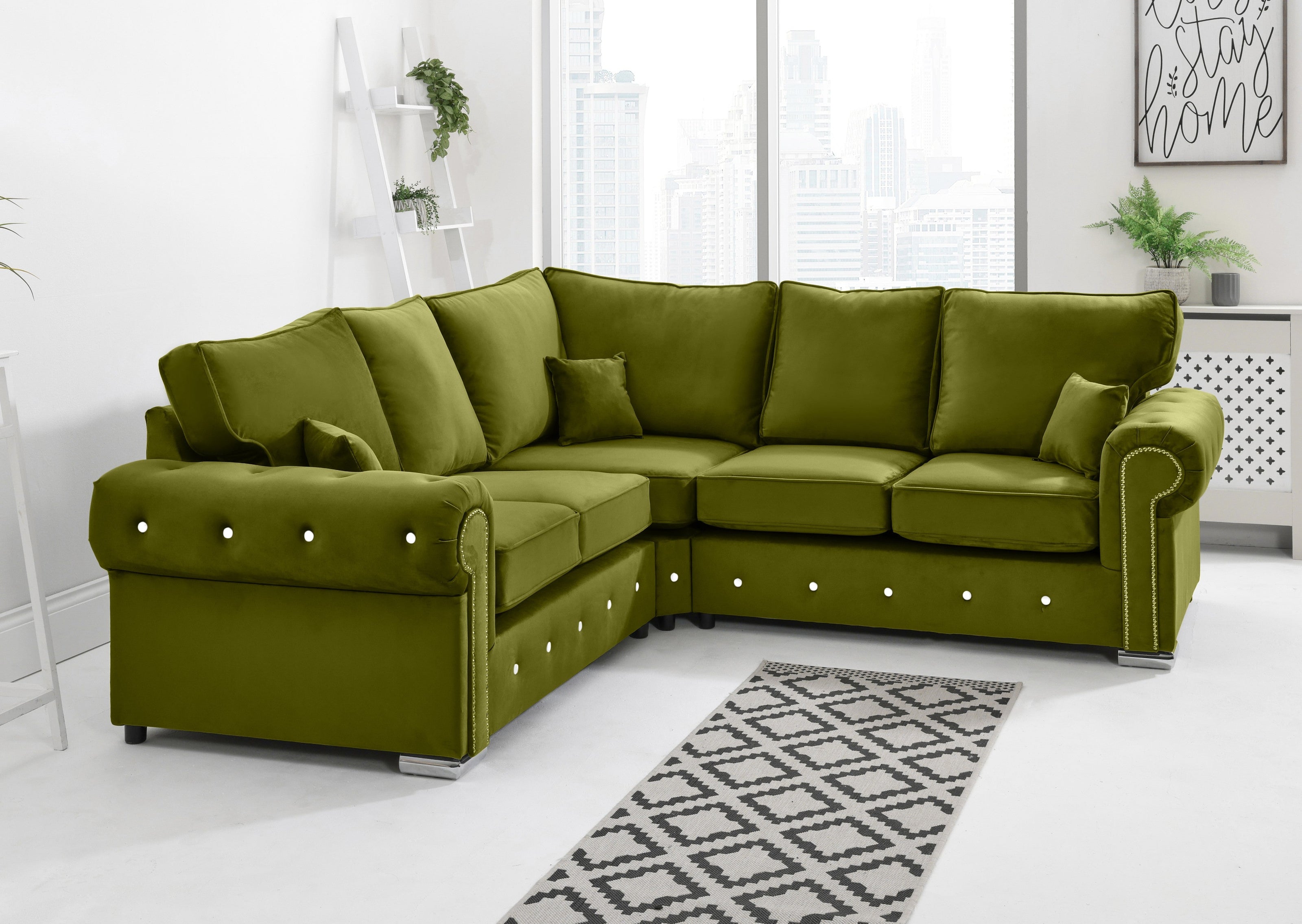 Novara Corner Fullback + Diamonds - Sofa Scape UK