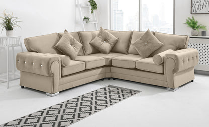 Lucera Plush Corner Fullback + Extra Cushions + Diamonds