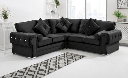 Lucera Plush Corner Fullback + Extra Cushions + Diamonds