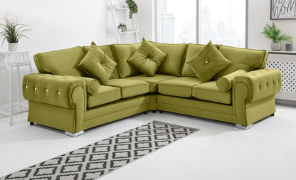 Lucera Plush Corner Fullback + Extra Cushions + Diamonds