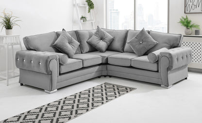 Lucera Plush Corner Fullback + Extra Cushions + Diamonds