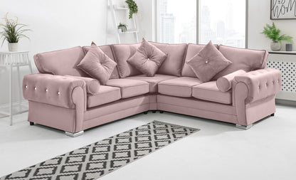 Lucera Plush Corner Fullback + Extra Cushions + Diamonds