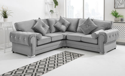 Lucera Plush Corner Fullback + Extra Cushions + Diamonds