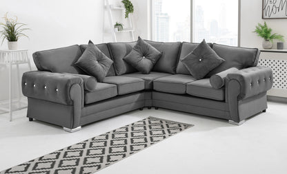 Lucera Plush Corner Fullback + Extra Cushions + Diamonds