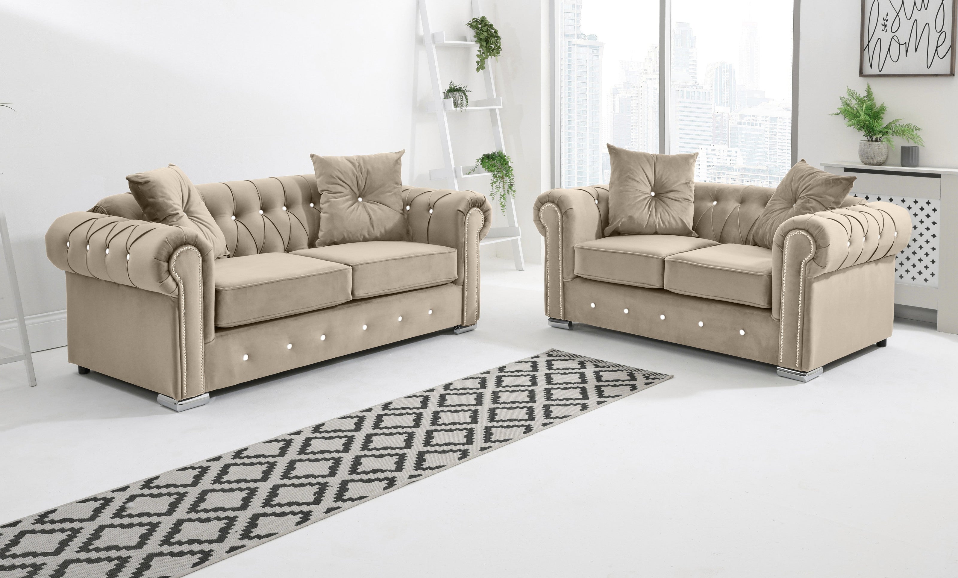 Novara  3+2 Chesterfield + Diamonds - Sofa Scape UK
