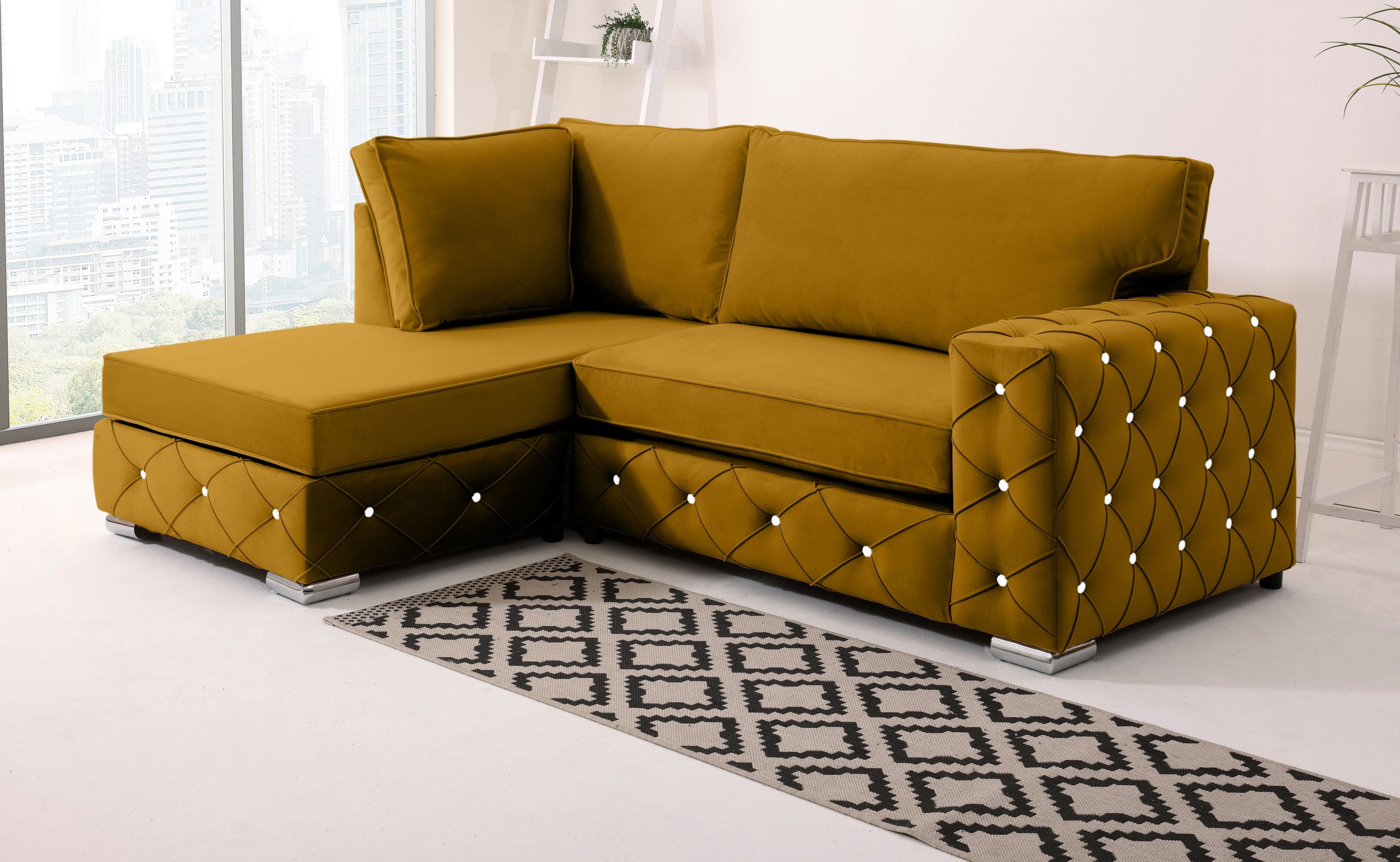 Castro Lounge Fullback - Facing Left + Diamonds - Sofa Scape UK