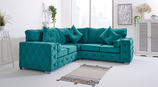 Milton Corner Fullback - 2c2 + Bolster / Buttoned Cushions - Sofa Scape UK
